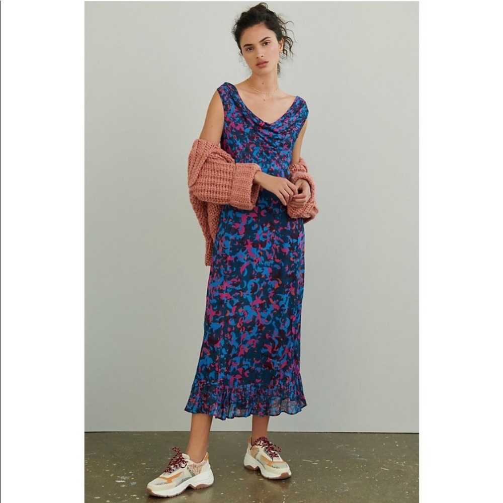 NWT Anthropology Conditions Apply Midi Dress with Cowl Neck